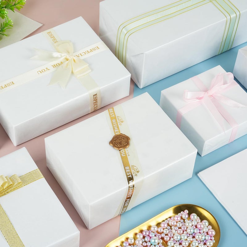 RUIFUN Metallic White Tissue Paper 20""X14""  60 Sheets Pearlescent Shiny White Tissue Paper Bulk  White Tissue Paper for Gift Bags Crafts Packaging  White Tissue Paper Sheets for Christmas Birthday Wedding - Image 5